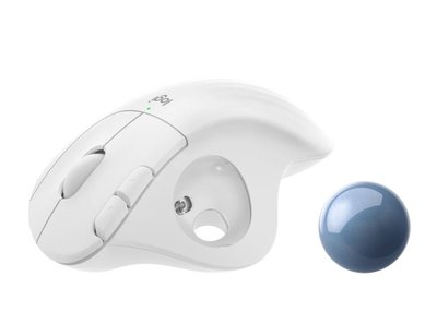 Wireless Trackball Mouse Logitech M575, Optical, 400-2000 dpi, 5 buttons, BT/2.4 Ghz,1xAA, White 133280 фото