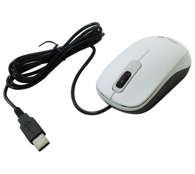 Mouse Genius DX-110, Optical, 1000 dpi, 3 buttons, Ambidextrous, White, USB 93437 фото