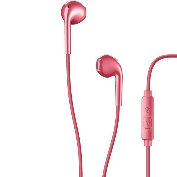 Cellular LIVE EGG-capsule earphone with mic, Red 202388 фото