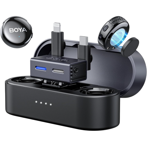 Microphone&nbsp;Wireless&nbsp;Boya&nbsp;BOYALINK&nbsp;3-01&nbsp;(3.5mm&nbsp;/&nbsp;Lighning&nbsp;/&nbsp;Type&nbsp;C&nbsp;-&nbsp;2&nbsp;mic), Black 235205 Imagini
