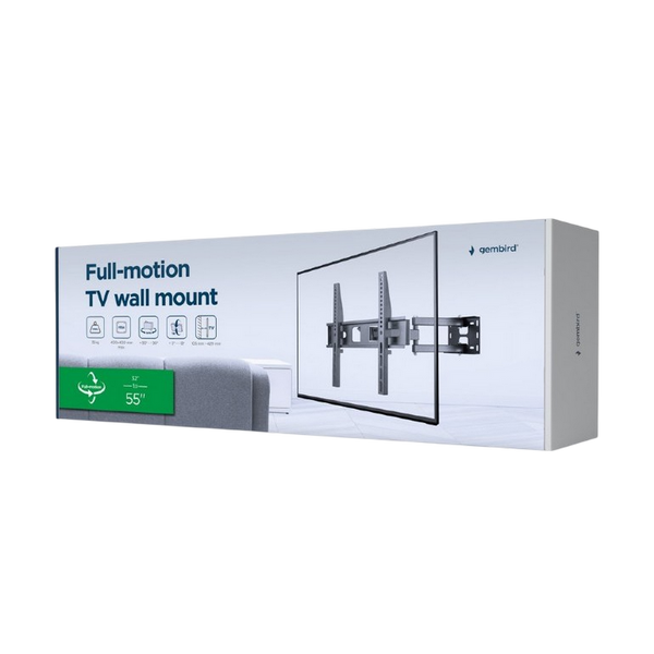 Wall Mount Gembird "WM-55ST-03" Black 32"-55" 35kg VESA:up 400x400, Wall dist:105-429mm &plusmn;90&deg;,-5/+18 228990 Imagini