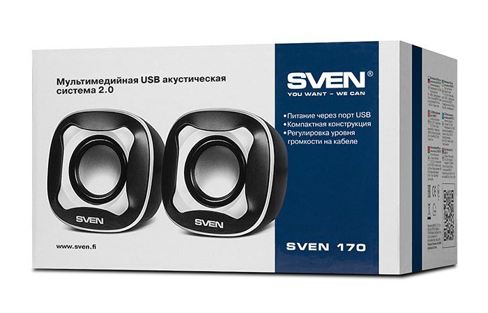 Speakers SVEN "170" Black/White, 5w, USB power 74415 фото