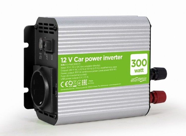 Inverter Energenie car power: Max.300W, 12 V, EG-PWC300-01 148895 фото
