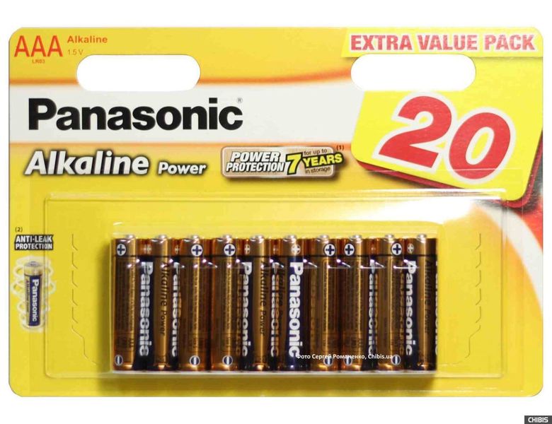 Panasonic "ALKALINE Power" AAA, Blister*20, Alkaline, LR03REB/20BW 69864 фото