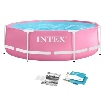 28290 INTEX Piscină Pink Metal Frame 244х76сm, 2843L, cadru metalic 260818 Imagini