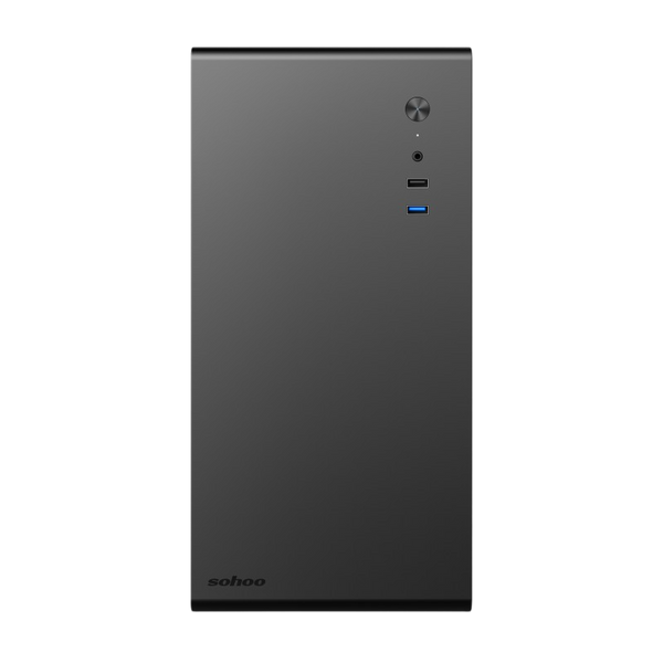 Case mATX 500W Sohoo 6519BK, 0.6mm/0.4mm, 1xUSB3.0, 1xUSB2.0, 1x3.5", 2x2.5", PSU: ATX-500W-12cm, Bl 224533 фото