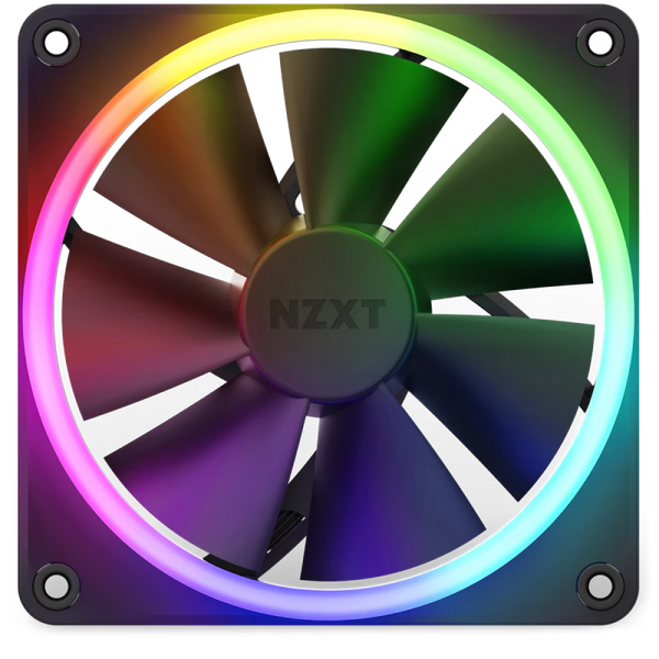 PC Case Fan NZXT F120 RGB, 120x120x26mm, 18 LEDs, 17-27.5dB, 14-50CFM, 500-1800RPM, FDB, 4 Pin,Black 207796 фото