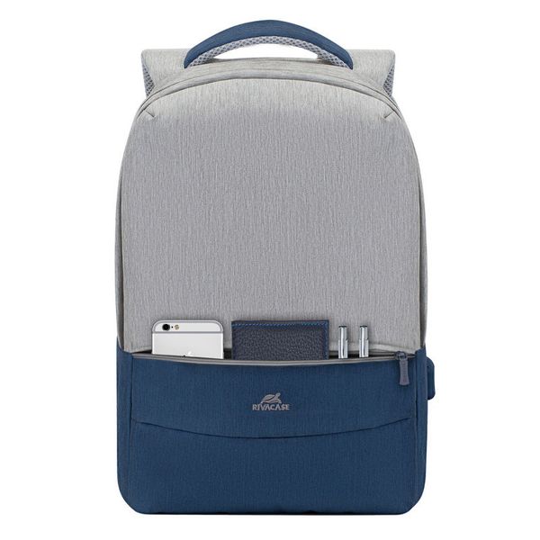 Backpack Rivacase 7562, for Laptop 15,6" & City bags, Gray/Dark Blue 132129 фото