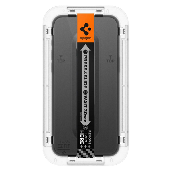 Spigen Смартфон Apple iPhone 15 Plus, EZ FIT, 1pcs, Tempered Glass, Black 209036 фото