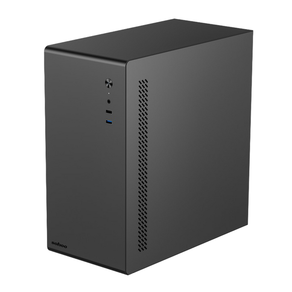 Case mATX 500W Sohoo 6519BK, 0.6mm/0.4mm, 1xUSB3.0, 1xUSB2.0, 1x3.5", 2x2.5", PSU: ATX-500W-12cm, Bl 224533 фото
