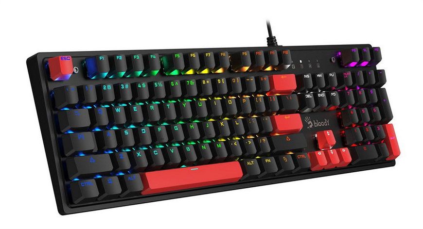 Gaming Keyboard Bloody S510R, Mechanical, BLMS Switch Red, Double-Shot Keycaps, Fire Black, USB 145896 фото