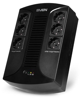 UPS SVEN UP-L1000E, 1000VA/510W, Line Interactive, AVR, LED, 6 x Shuko sockets 89535 фото