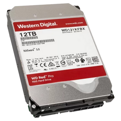 3.5" HDD 12.0TB-SATA-256MB Western Digital "Red Pro (WD121KFBX)", NAS, CMR, 7200rpm, 2M (MTBF) 214063 фото