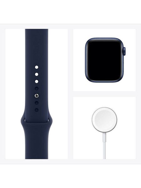 Apple Watch Series 6 GPS, 44mm, Aluminum Case with Deep Navy Sport Band, M00J3 GPS, Blue 122107 фото