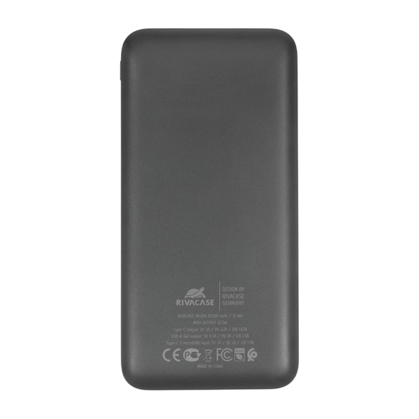 Портативное зарядное устройство Rivacase 10000 mAh QC 3.0/PD 22.5W, VA2101, Black 226699 фото