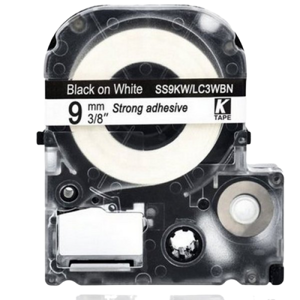 Tape Cartridge EPSON LK3WBN; 9mm/9m Standard, Black/White, C53S653003 79079 фото