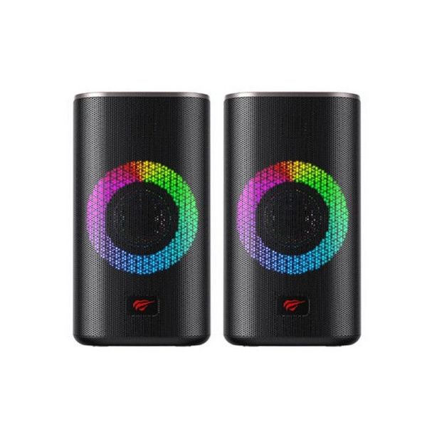 Gaming Speakers Havit SK212, 2x2.5" drivers, 2x3W RMS, 4Ohm, 3.5mm/BT, RGB, Black 202821 фото