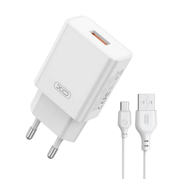 &Icirc;ncărcător XO + Lightning Cable, 2USB, Q.C3.0+PD 20W, L137, white 225172 Imagini