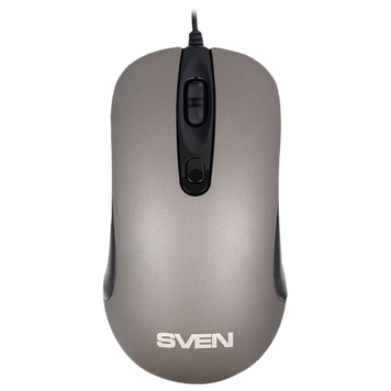Mouse SVEN RX-515S, 800-1600 dpi, 4 buttons, Ambidextrous, Silent, 129g., 1.5m, USB, Gray 115487 Imagini
