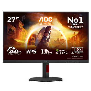 27" AOC 27G4ZR, Black, IPS, 1920x1080, 260Hz, AdaptiveSync, 0.3msMPRT, 300cd, HDR10 ,HDMI+DP, Pivot 267677 фото