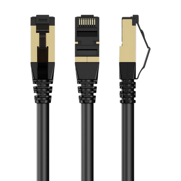 Patch Cord Cat.8 2.0m, Black, PP8-LSZHCU-BK-2M, Cablexpert, Low Smoke Zero Halogen (LSZH) 240905 фото