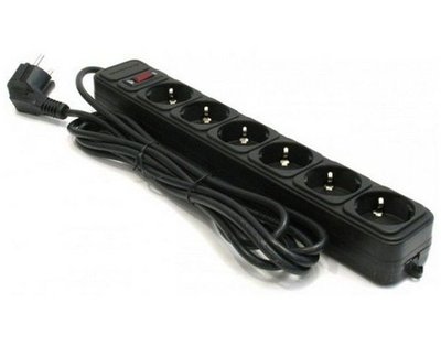 Surge Protector 6 Sockets, 1.8m, Ultra Power, black, UP6-B-6PPB 64515 фото