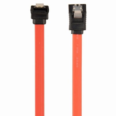 Cable Serial ATA III 10 cm data, 90 degree connector, metal clips, Cablexpert CC-SATAM-DATA90-0.1M 92413 фото