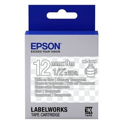 Tape Cartridge EPSON LK4TWN; 12mm/9m Transparent, White/Clear, C53S654013 117060 фото