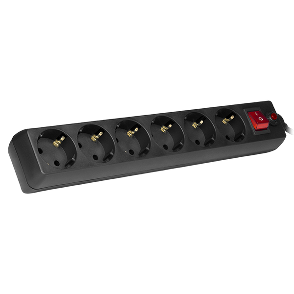 Surge Protector 6 Sockets, 5.0m, Sven Optima, BLACK, Retail color box, flame-retardant 78488 фото