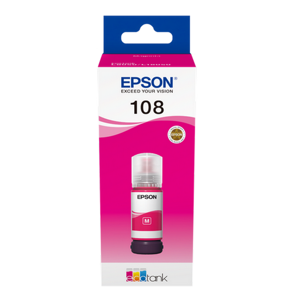 Ink Epson C13T09C34A, 108 EcoTank Magenta ink bottle 211266 фото