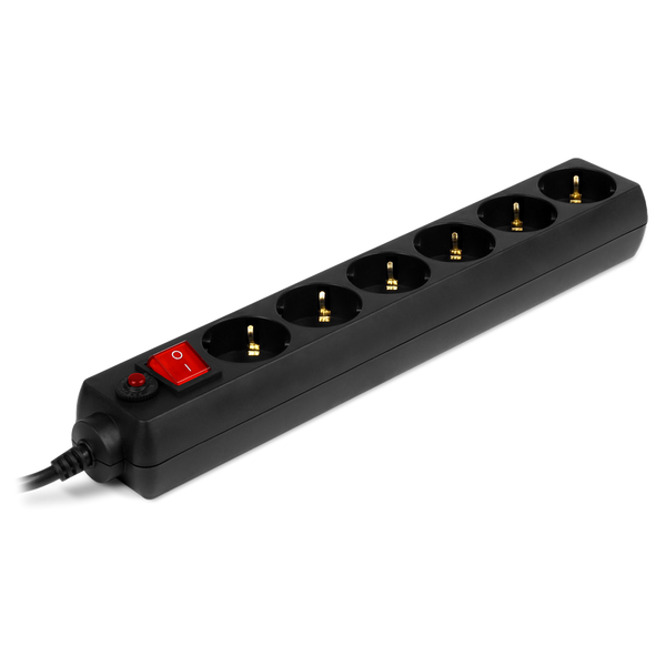 Surge Protector 6 Sockets, 5.0m, Sven Optima, BLACK, Retail color box, flame-retardant 78488 фото