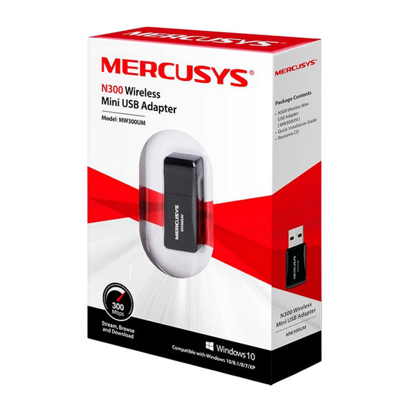 USB2.0 Mini Wi-Fi N LAN Adapter MERCUSYS "MW300UM", 300Mbps 92292 фото