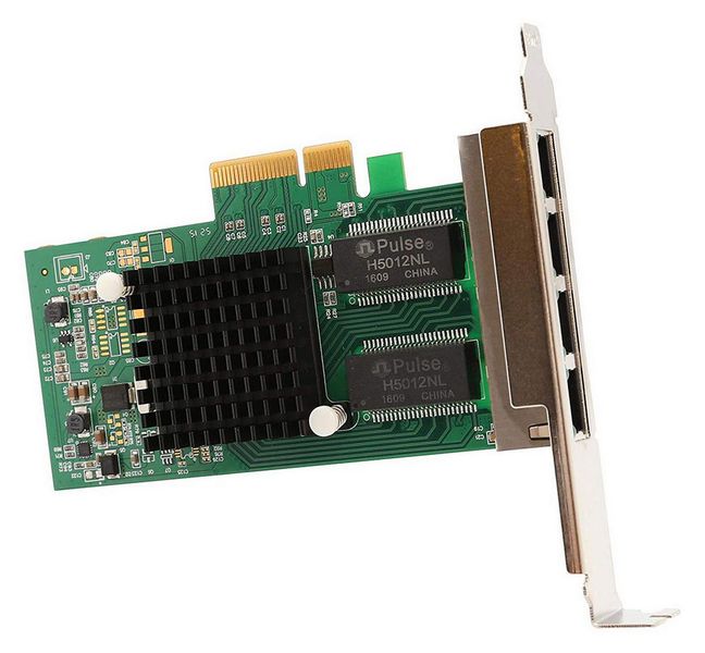 PCI-e Intel Server Adapter Intel I350AM4, Quad SFP Port 1Gbps 81480 фото
