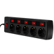 Surge Protector 5 Sockets, 1.8m, Sven "SF-05PL", BLACK, individual switches, flame-retardant 84196 фото 4