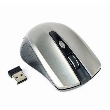Wireless Mouse Gembird MUSW-4B-04-BG Optical 800-1600 dpi 4 buttons, Ambidextrous, 2xAAA, Black/Grey 110319 фото