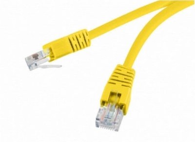 1 m, Patch Cord Yellow, PP12-1M/Y, Cat.5E, Cablexpert, molded strain relief 50u" plugs 25377 фото