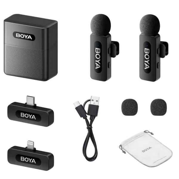Microphone&nbsp;Wireless&nbsp;Boya&nbsp;BY-V3&nbsp;Combo&nbsp;Ultracompact&nbsp;(Lighning&nbsp;/&nbsp;Type&nbsp;C&nbsp;-&nbsp;2&nbsp;mic), Black 235213 фото