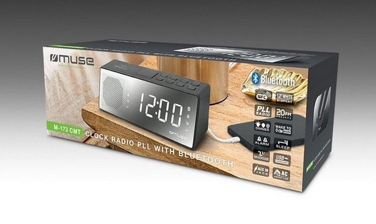 MUSE M-173 CMT, Tuner FM, Clocks: Double Alarme, NFC, Black 203305 фото