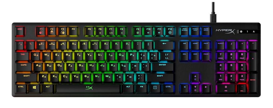 Gaming Keyboard HyperX Alloy Origins, Mechanical, Steel frame, Onboard memory, MX Red, RGB, USB 107180 фото