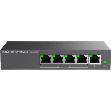 .5-port Gigabit Switch Grandstream "GWN7700P", with 4-Port PoE, steel case, 60W Budget 207383 фото
