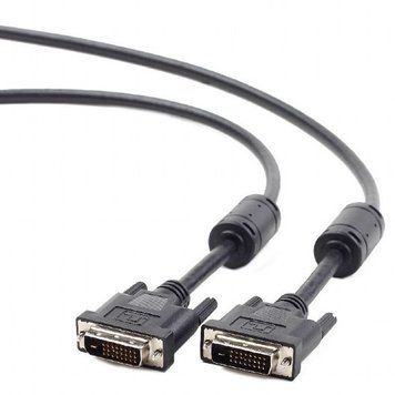 Cable DVI M to DVI M, 1.8m, Cablexpert DVI-D Dual link with ferrite, CC-DVI2-BK-6 84418 Imagini