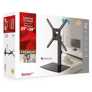 Tabletop TV Mount Barkan ''S320'' Black 29"-58" Swivel&Tilt, max.25kg, VESA mm: up to 400x400mm 111563 фото