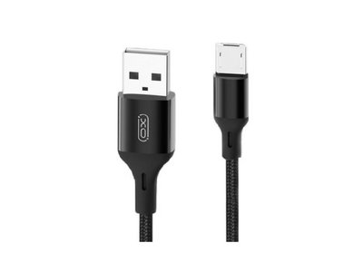 Micro-USB Cable XO, Braided NB143, 2M, Black 128758 фото