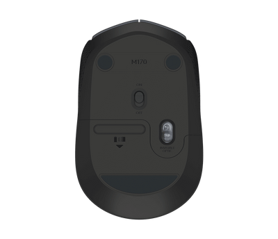 Wireless Mouse Logitech M170, Optical, 3 buttons, Ambidextrous, 1xAA, Grey 76630 фото