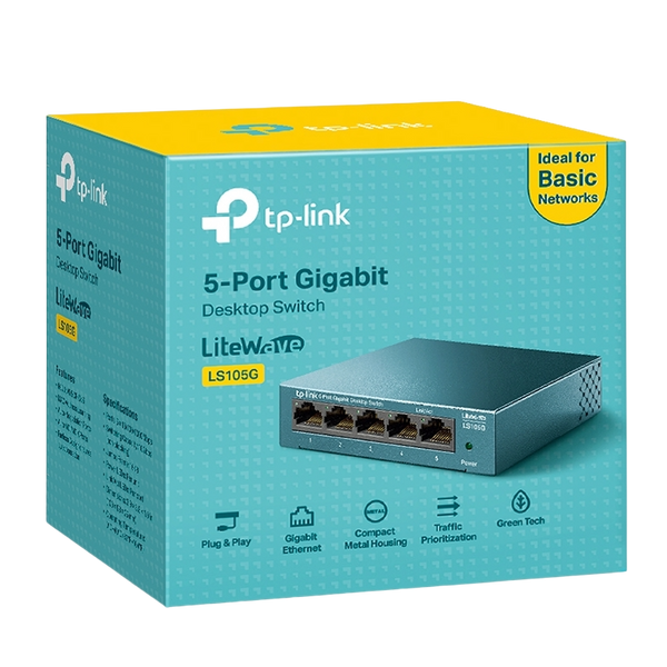 .5-port 10/100/1000Mbps Switch TP-LINK "LS105G", steel case 105155 Imagini