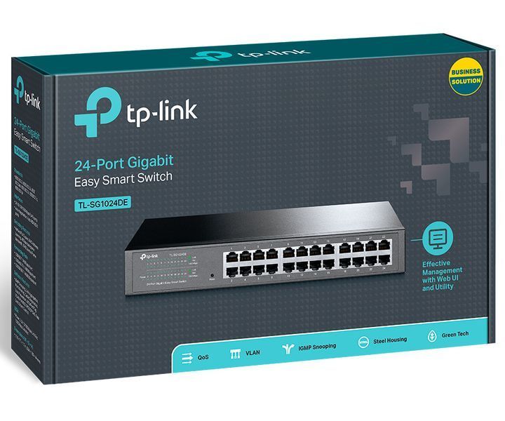 24-Port Gigabit Easy Smart Switch TP-LINK "TL-SG1024DE" metal case, 13" Rackmount 61052 фото