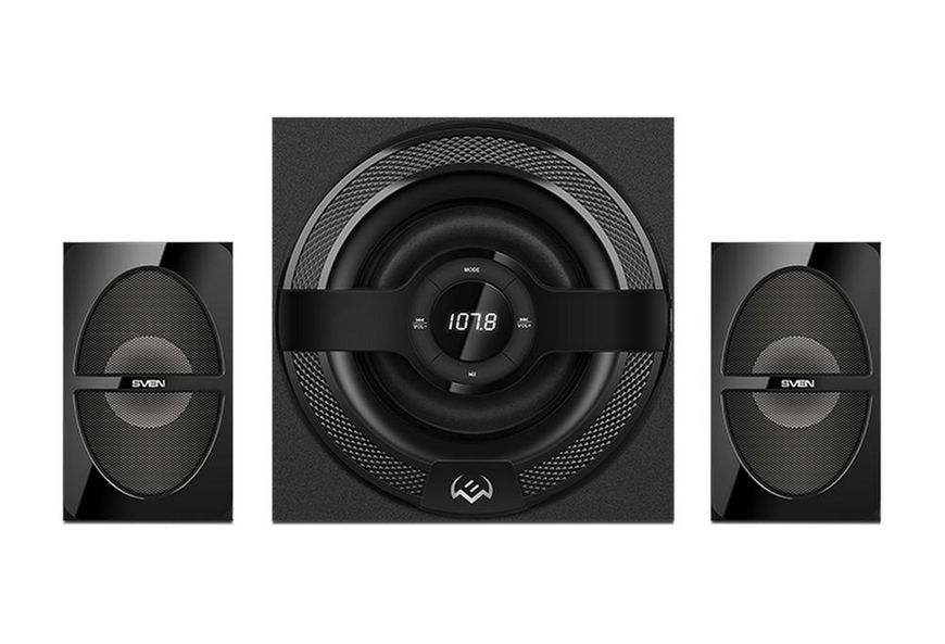 Speakers SVEN "MS-2085" SD-card, USB, FM, remote control, Bluetooth, Black, 60w/30w + 2x15w/2.1 129557 фото