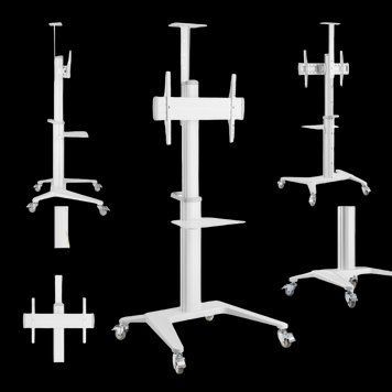 TV Mount Stand Gembird TVS-70T-02-W, 37-70"; White, VESA; max 70kg, Aluminum TV floor stand with cas 219063 Imagini