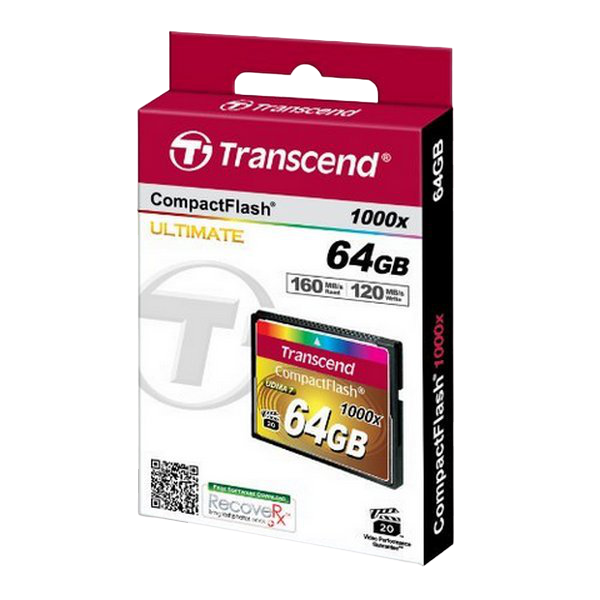 .64GB CompactFlash Card, Hi-Speed 1000X, Transcend "TS64GCF1000" (R/W: 160/120MB/s) 59761 Imagini