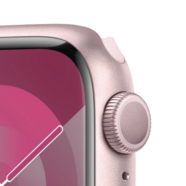 Apple Watch Series 9 GPS, 41mm Pink Aluminium Case with Light Pink Sport Band - S/M, MR933 209171 фото